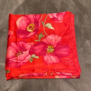 Oscar  Vibrant Red and Pink Floral Scarf❤️